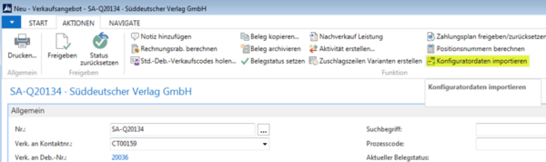 Screenshot configuration importing 1